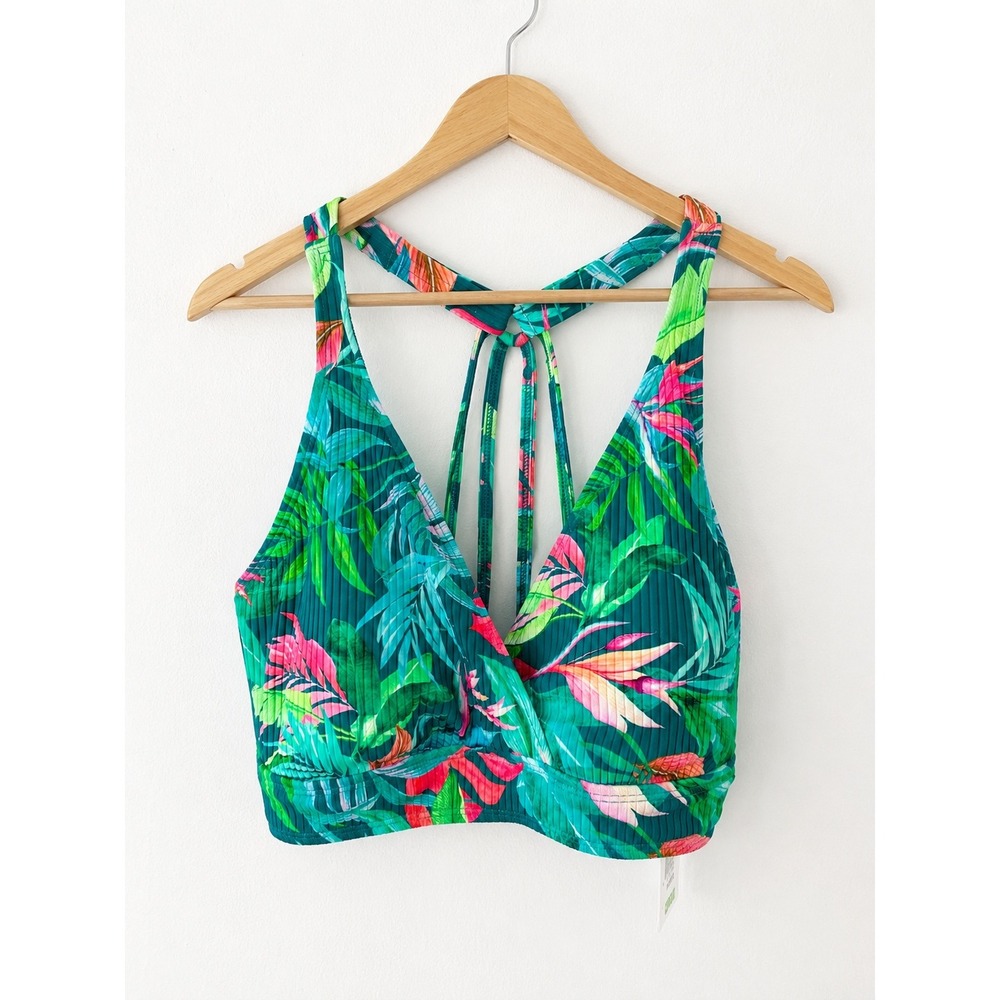 Next‎ By Athena 25 Min Sports Bra Bikini Top NWT 38 B/C Kalani Deep Lake Floral